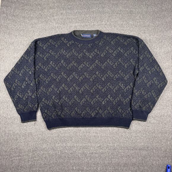Vintage Claybrooke Knit Sweater Mens XL Wool Blend Italy Cosby Grandpa Style 90s - Picture 1 of 6